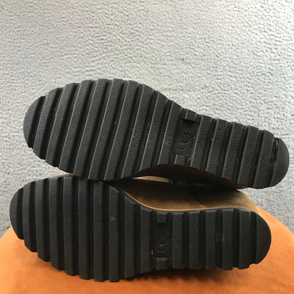 UGG Pax Waterproof Chipmunk Brown Leather Wedge Booties - Picture 5 of 15